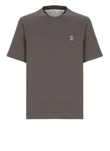 Logo Printed Crewneck T-shirt - Brunello Cucinelli - Modalova