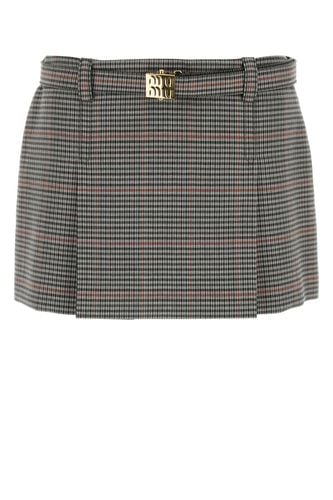 Miu Miu Embroidered Wool Mini Skirt - Miu Miu - Modalova