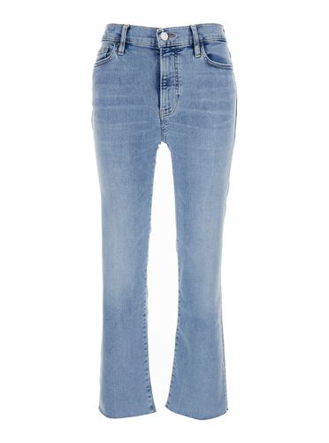 Le High Straight Light Jeans With Contrasting Stitching In Cotton Blend Woman - Frame - Modalova