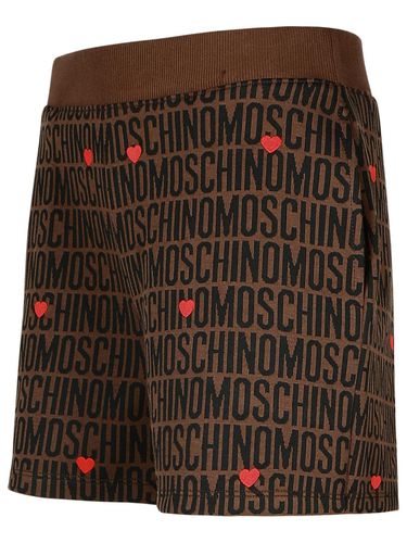 Moschino Brown Cotton Blend Shorts - Moschino - Modalova