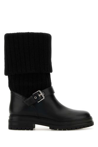 Black Leather And Fabric Thurso Boots - Gianvito Rossi - Modalova