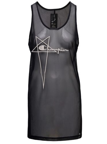 Basketball Mini Dress With Pentagram Embroidery At The Front In Micromesh Woman - Rick Owens - Modalova