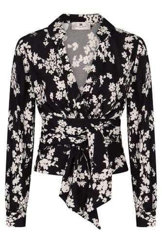 Printed Georgette Blouse - Elisabetta Franchi - Modalova