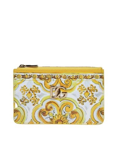 Polished Leather Card Holder - Dolce & Gabbana - Modalova