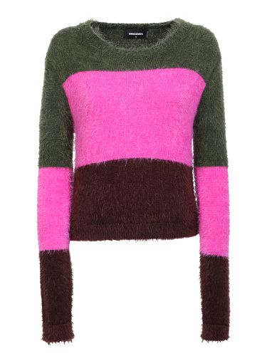 And Pink Fuzzy Stripes Sweater - Dsquared2 - Modalova