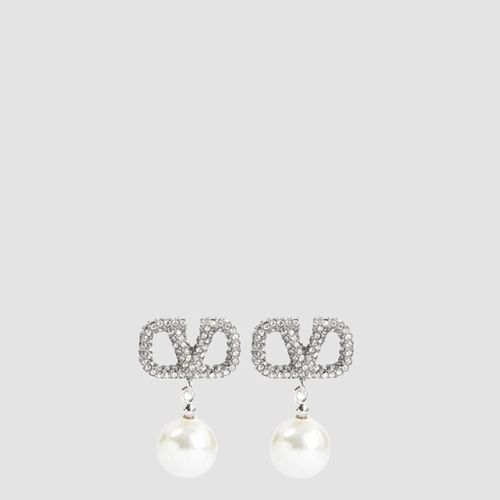 Silver Tone Brass Earrings - Valentino Garavani - Modalova