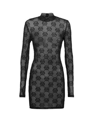 Tulle Mini Dress Monogram In - Philipp Plein - Modalova