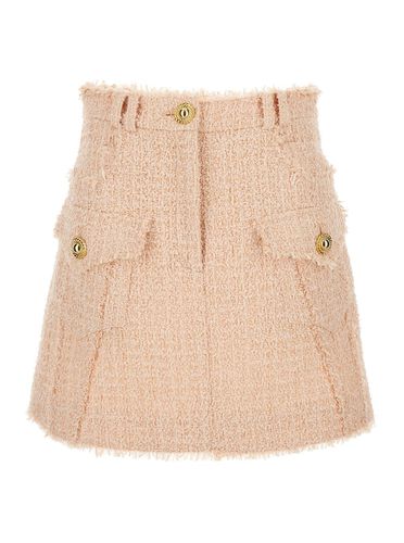 Light- Frayed Tweed Mini Skirt In Wool Blend Woman - Balmain - Modalova