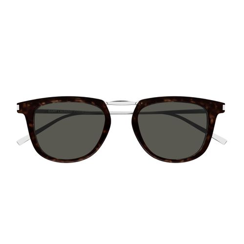 Saint Laurent Sl 753 Linea Corner Angle 002 Havana Silver Grey Sunglasses - Saint Laurent Eyewear - Modalova