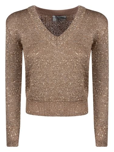 Glittery Cropped Sweater - Ermanno Firenze - Modalova