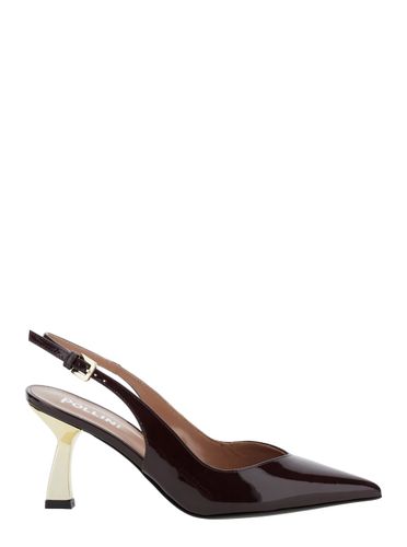 Slingback Pumps With Buckle Strap In Patent Leather Woman - Pollini - Modalova