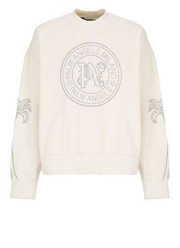 Milano Stud Crew Sweatshirt - Palm Angels - Modalova