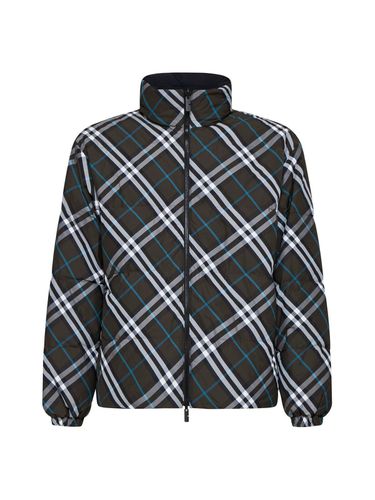 High-neck Zip-up Checked Jacket - Burberry - Modalova