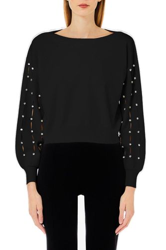 Cut-out Detailed Embellished Jumper - Liu-Jo - Modalova