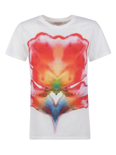 Floral Print Regular T-shirt - Alexander McQueen - Modalova
