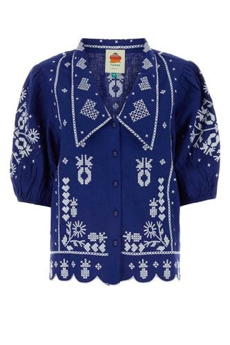 Embroidered Linen Blend Shirt - Farm Rio - Modalova