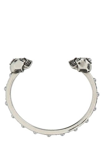 Silver Metal Twin Skull Bracelet - Alexander McQueen - Modalova