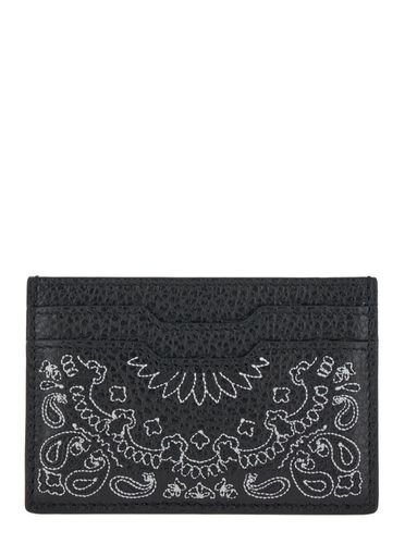 Bandana Card-holder With Embroidered Bandana Motif In Leather Man - AMIRI - Modalova