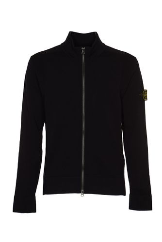 High-neck Logo Patched Zipped Sweater - Stone Island - Modalova