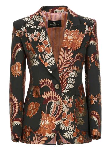 Floral Printed Single-breasted Blazer - Etro - Modalova