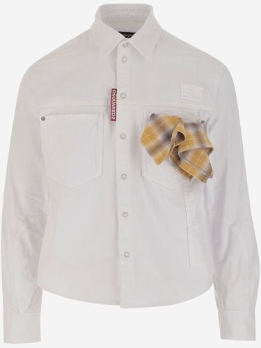 Stretch Cotton Shirt With Logo - Dsquared2 - Modalova