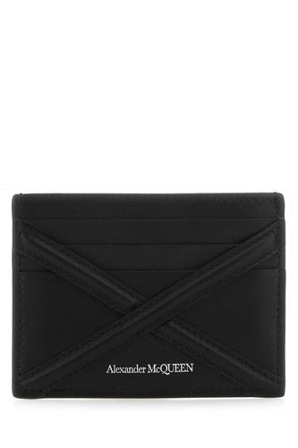 Black Leather Card Holder - Alexander McQueen - Modalova