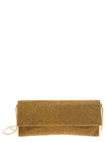 Kate Gold Clutch With All-over Rhinestone In Mesh Woman - Benedetta Bruzziches - Modalova