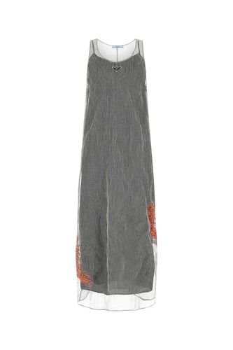 Prada Silver Mesh Long Dress - Prada - Modalova