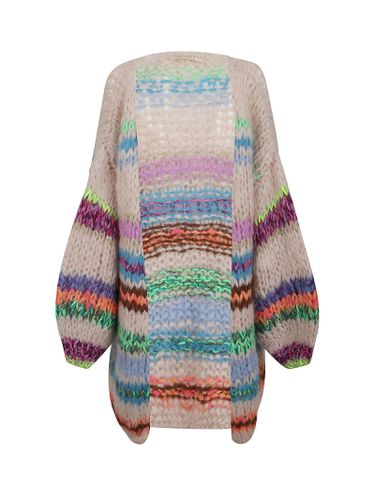 Long Hand-knitted Multicolor Striped Cardigan - Nizhoni - Modalova