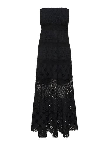 Belem Maxi Dress With Straight Neckline And Embroideries In Cotton Lace Woman - Temptation Positano - Modalova