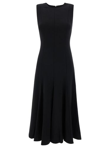 Midi Black Sleeveless Dress With Pleated Skirt In Triacetate Blend Woman - Theory - Modalova