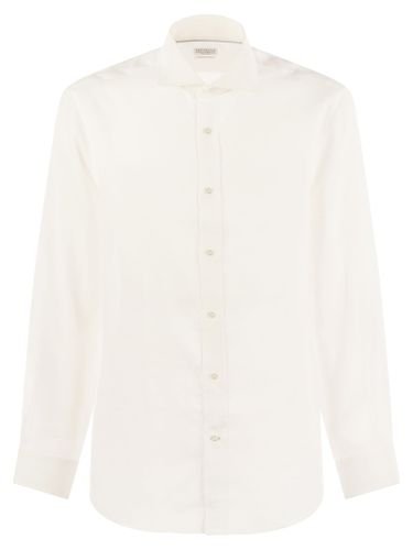 Easy Fit Linen Shirt With French Collar - Brunello Cucinelli - Modalova