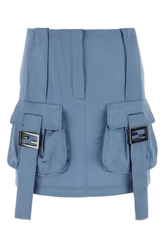 Cerulean Blue Satin Mini Skirt - Fendi - Modalova