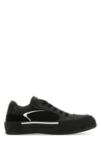 Black Nylon And Leather Plimsoll Sneakers - Alexander McQueen - Modalova