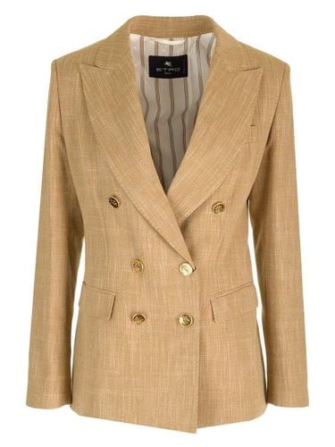 Slub-texture Double-breasted Tailored Blazer - Etro - Modalova