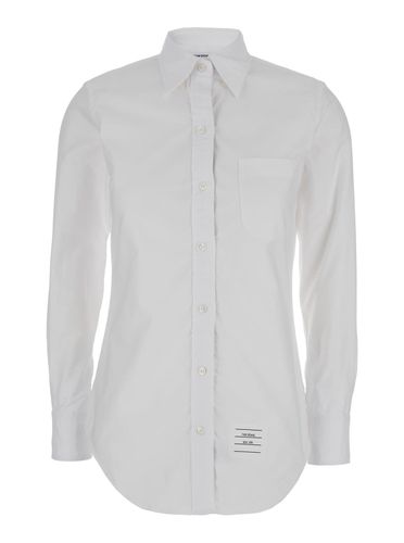 Classic Point Collar Shirt W/ Rwb Grosgrain Placket In Oxford - Thom Browne - Modalova