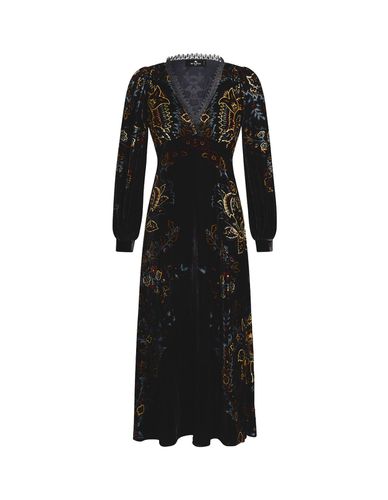 Printed Velvet Long Dress - Etro - Modalova