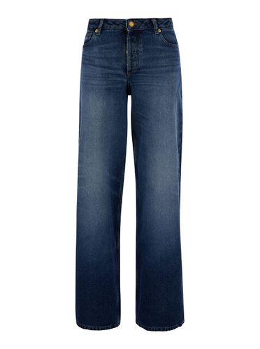 A. P.C. elisabeth Straight Jeans With Branded Button In Denim Woman - A.P.C. - Modalova