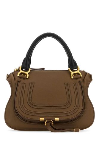 Brown Leather Small Marcie Handbag - Chloé - Modalova
