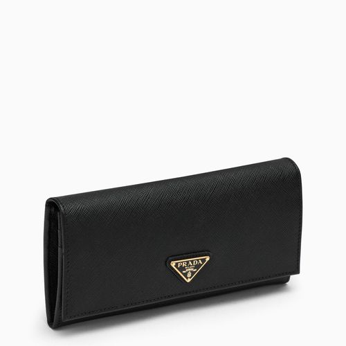 Large Wallet In Black Saffiano - Prada - Modalova