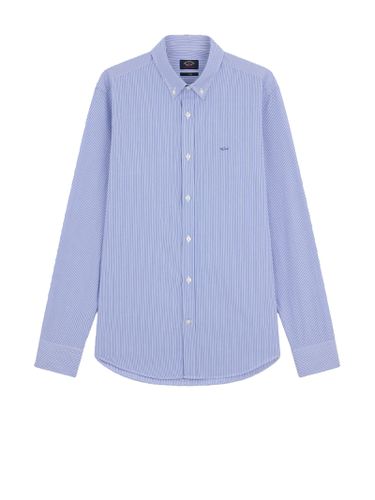 Striped Poplin Shirt With Logo - Paul & Shark - Modalova