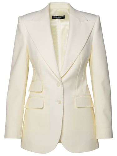 White Virgin Wool Blend Blazer - Dolce & Gabbana - Modalova