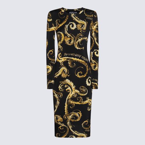 And Gold Viscose Dress - Versace Jeans Couture - Modalova