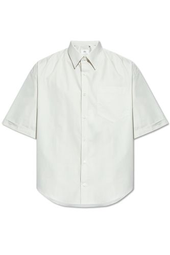 Cotton Shirt With Logo - Ami Alexandre Mattiussi - Modalova