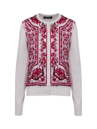 Majolica Print Silk Cardigan - Dolce & Gabbana - Modalova