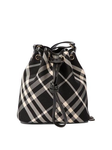 Checked Drawstring Mini Bucket Bag - Burberry - Modalova