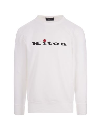 Crew Neck Sweatshirt With Logo - Kiton - Modalova