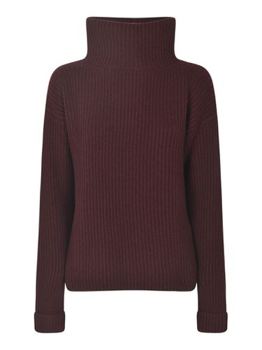 Wide High-neck Plain Knit Pullover - Base - Modalova