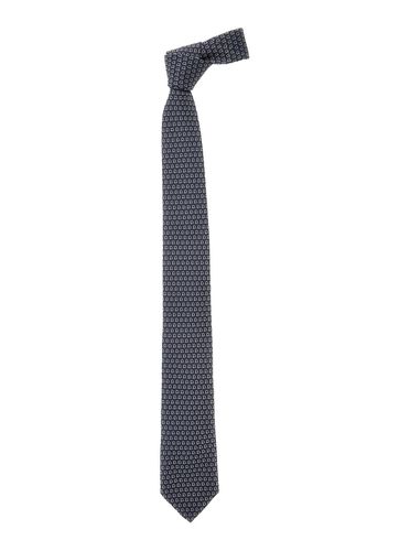 Zane7j Necktie With All-over Gancini Motif In Silk Man - Ferragamo - Modalova