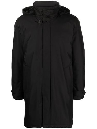 Black Technical Gabardine Raincoat - Fay - Modalova